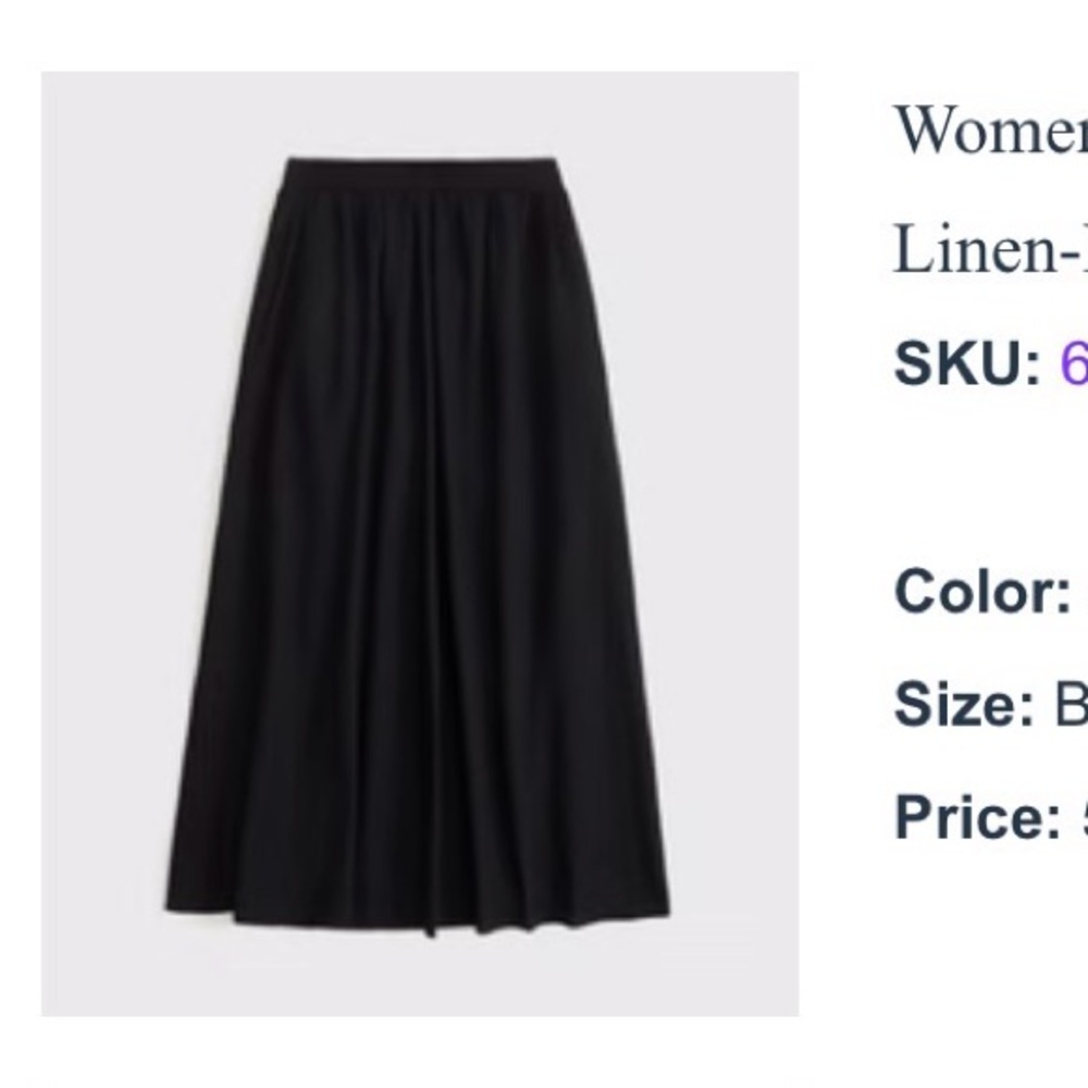 Linen-Blend Maxi Skirt